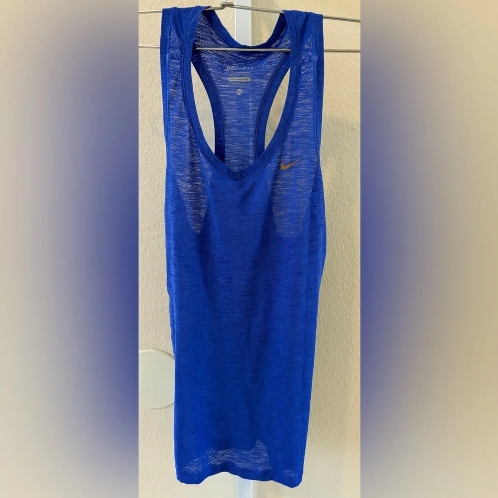 Nike Dri Fit Touch Breeze Tank Top in Blue - Size XS